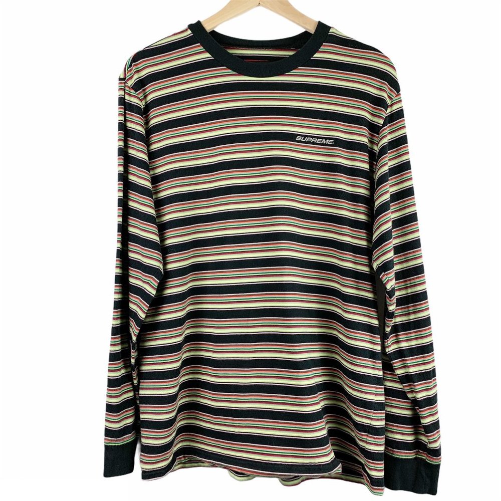 *SOLD* Supreme Multi Stripe Long Sleeve Top Size L